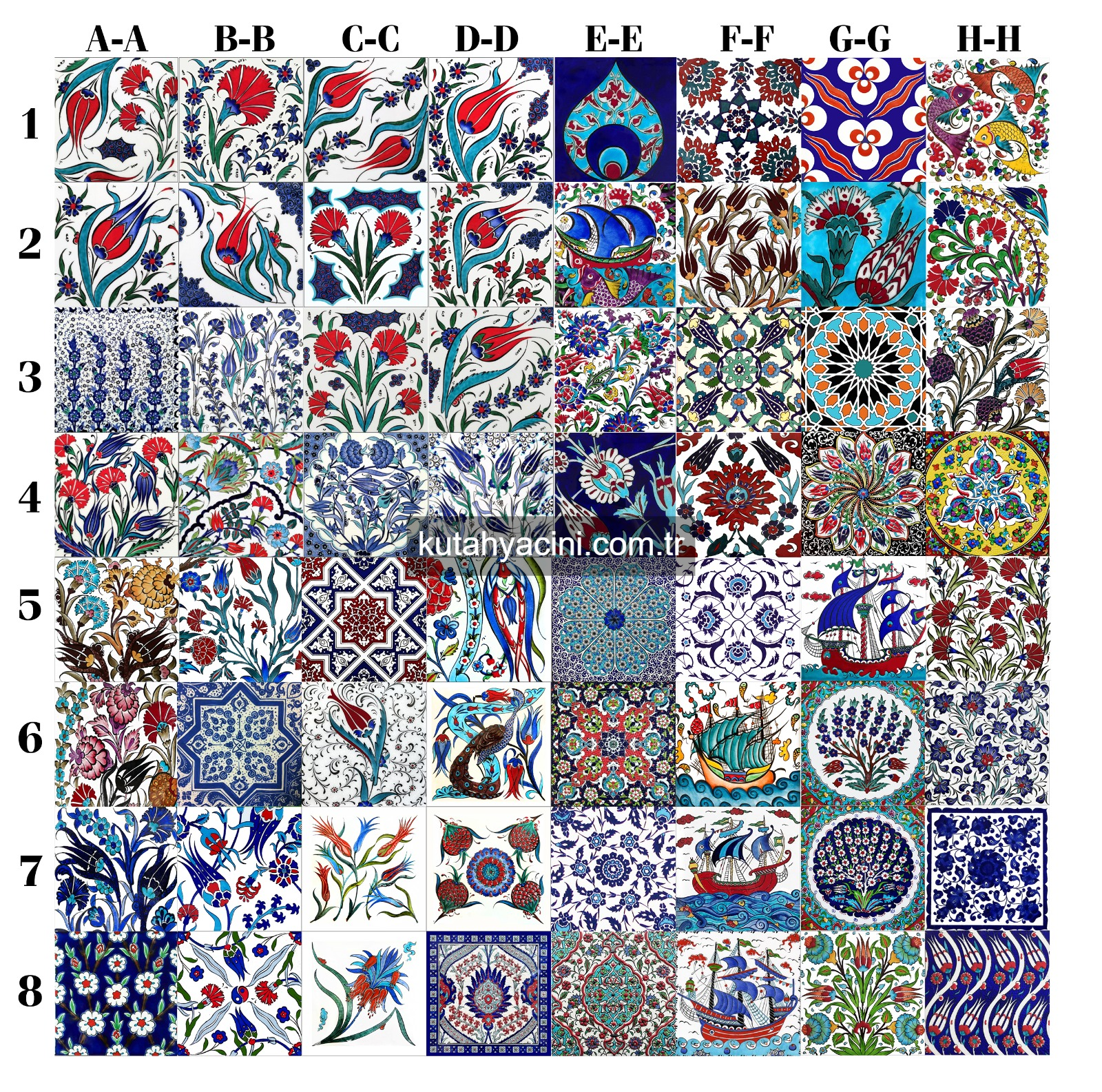 Çini Magnet-Çini Karolar 2-       5X5-10x10